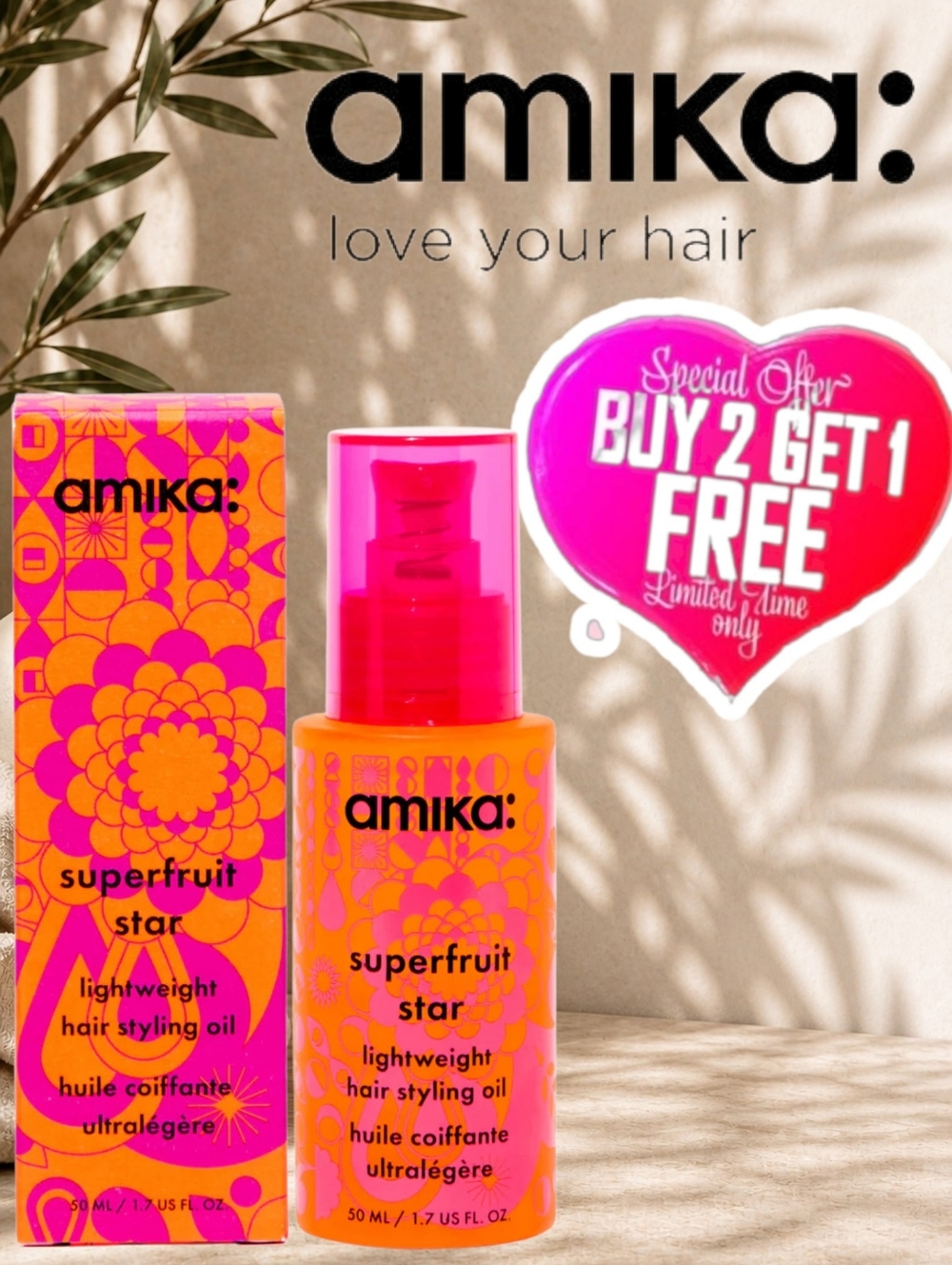 Amika Superfruit Star Lightweight Hair Styling Oil